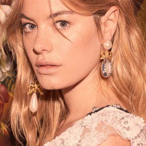 Pearl Bow Cameo Earrings